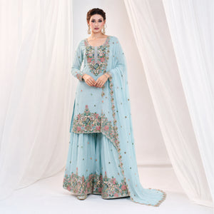 Chanderi Floral Medallion Sharara