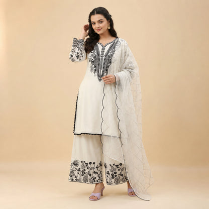 Mal Cotton Embroidery Suit Set, 4 Colours