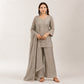 Zazu Silk Kurta Palazzo With Zari Embroidery