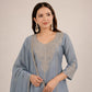 Zazu Silk Kurta Palazzo With Zari Embroidery