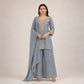 Zazu Silk Kurta Palazzo With Zari Embroidery