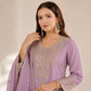Zazu Silk Kurta Palazzo With Zari Embroidery