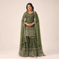 Crushed Silk Sharara Set With Sequin Embroidery