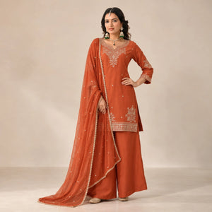 Roman Two Tone Sequin Kurta Palazzo Set