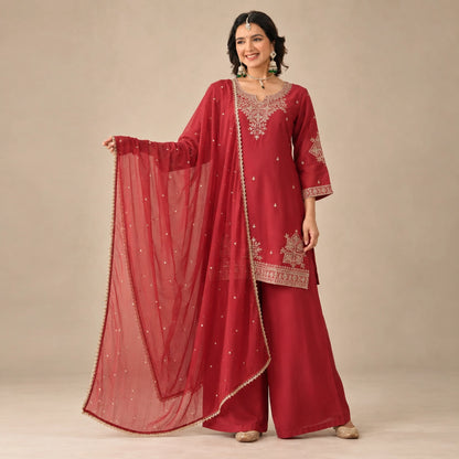 Roman Two Tone Sequin Kurta Palazzo Set