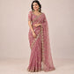 Moss Silk Leheriya Sequin Saree with Blouse