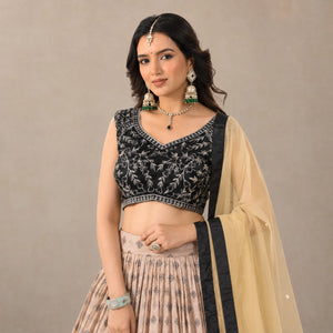 Blush Georgette Sequin Lehenga with Dupatta