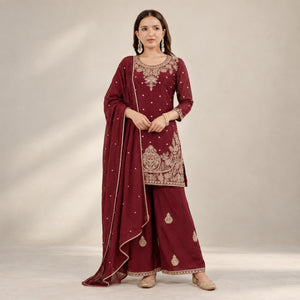 Rangoli Crush Zari Embroidery Kurta Set