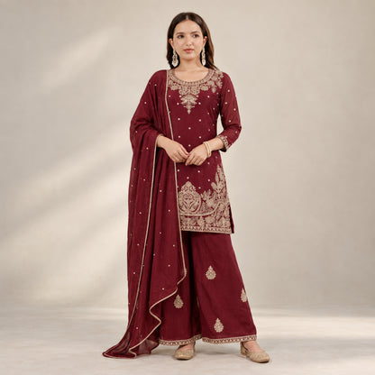 Rangoli Crush Zari Embroidery Kurta Set