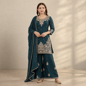Rangoli Crush Zari Embroidery Kurta Set