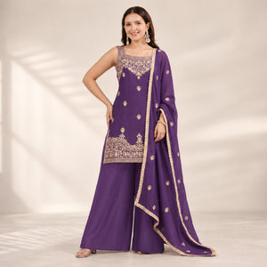 Rangoli Crush Embroidered sleeveless Sharara Set With Dupatta