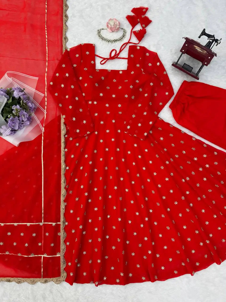 Cherry Buta Flair Anarkali