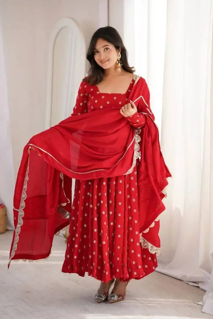 Cherry Buta Flair Anarkali