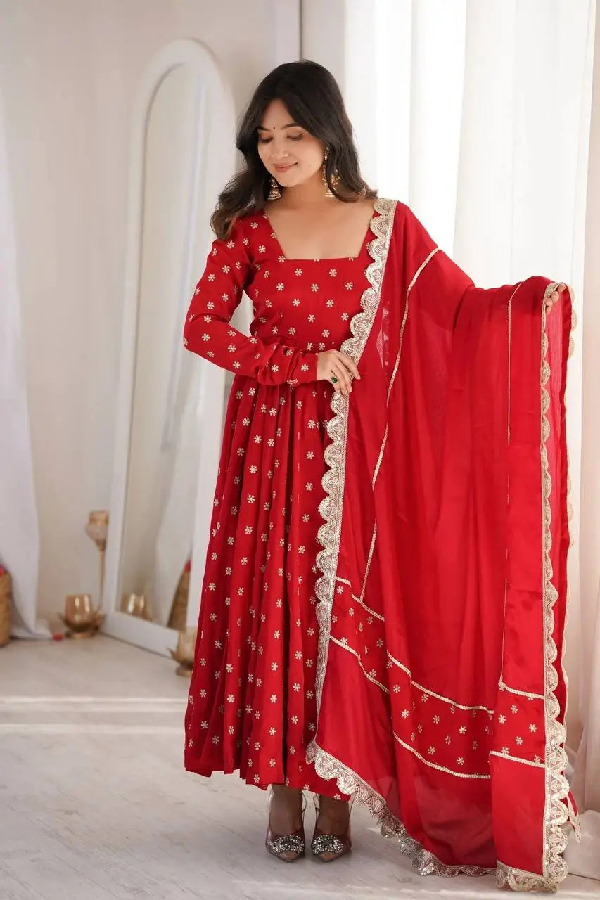 Cherry Buta Flair Anarkali