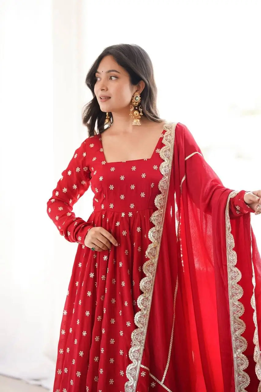 Cherry Buta Flair Anarkali
