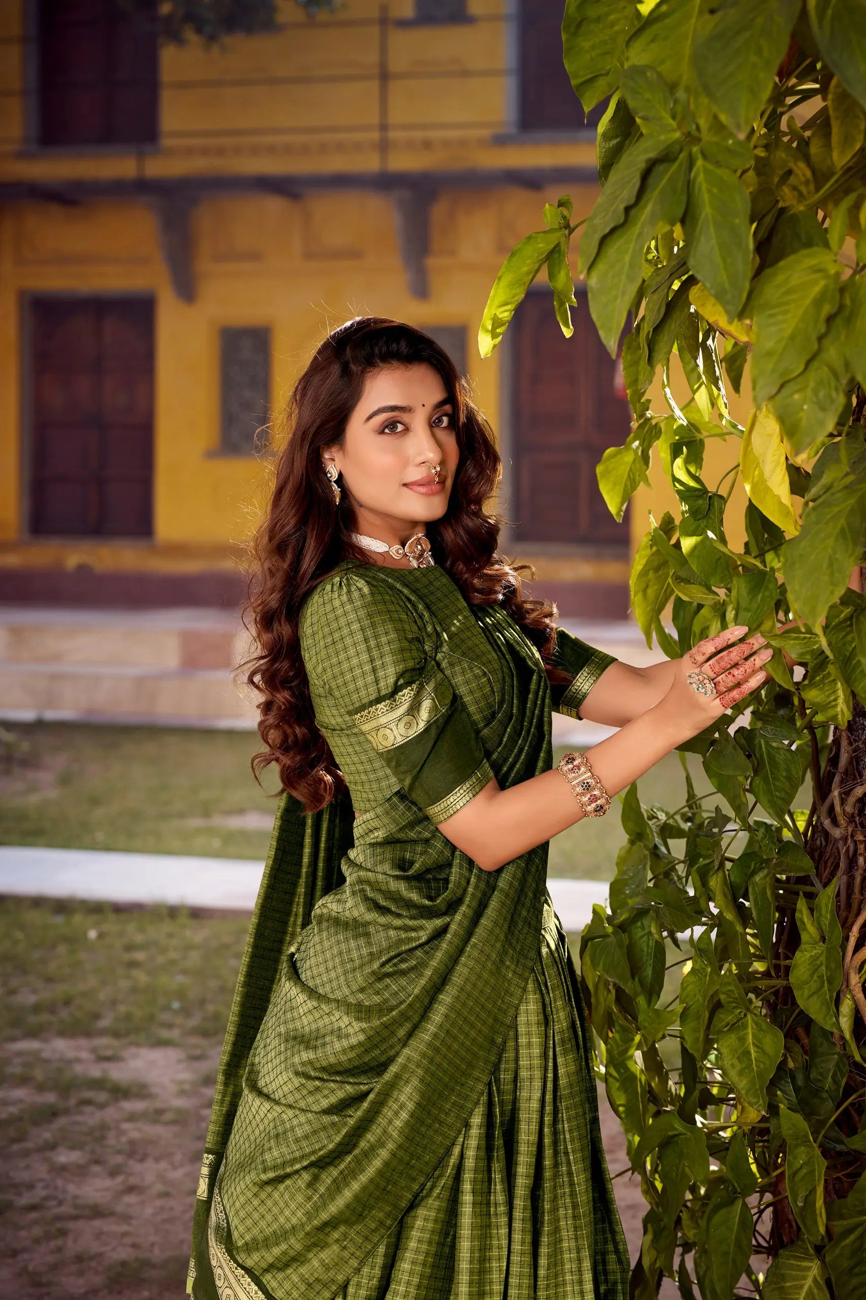 Chettinad Cotton Zari Weaving Lehenga Set