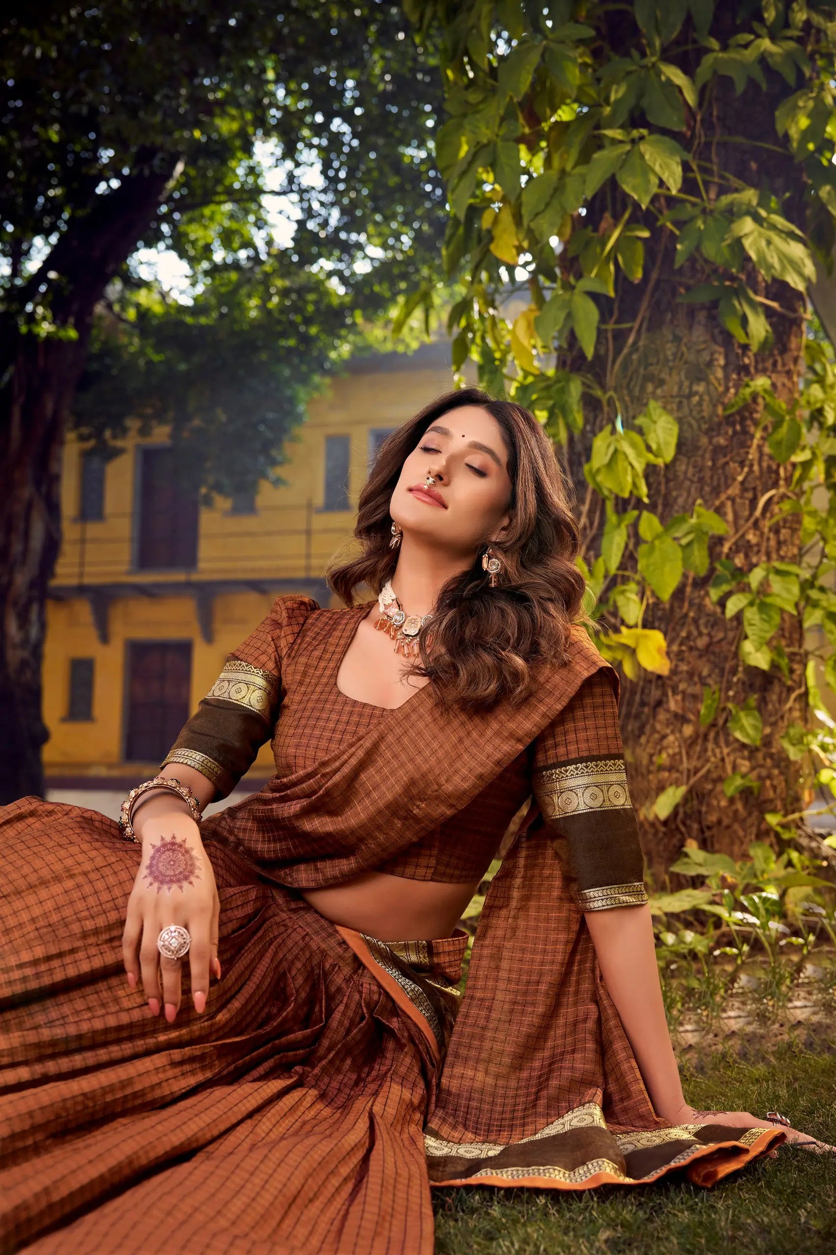 Chettinad Cotton Zari Weaving Lehenga Set