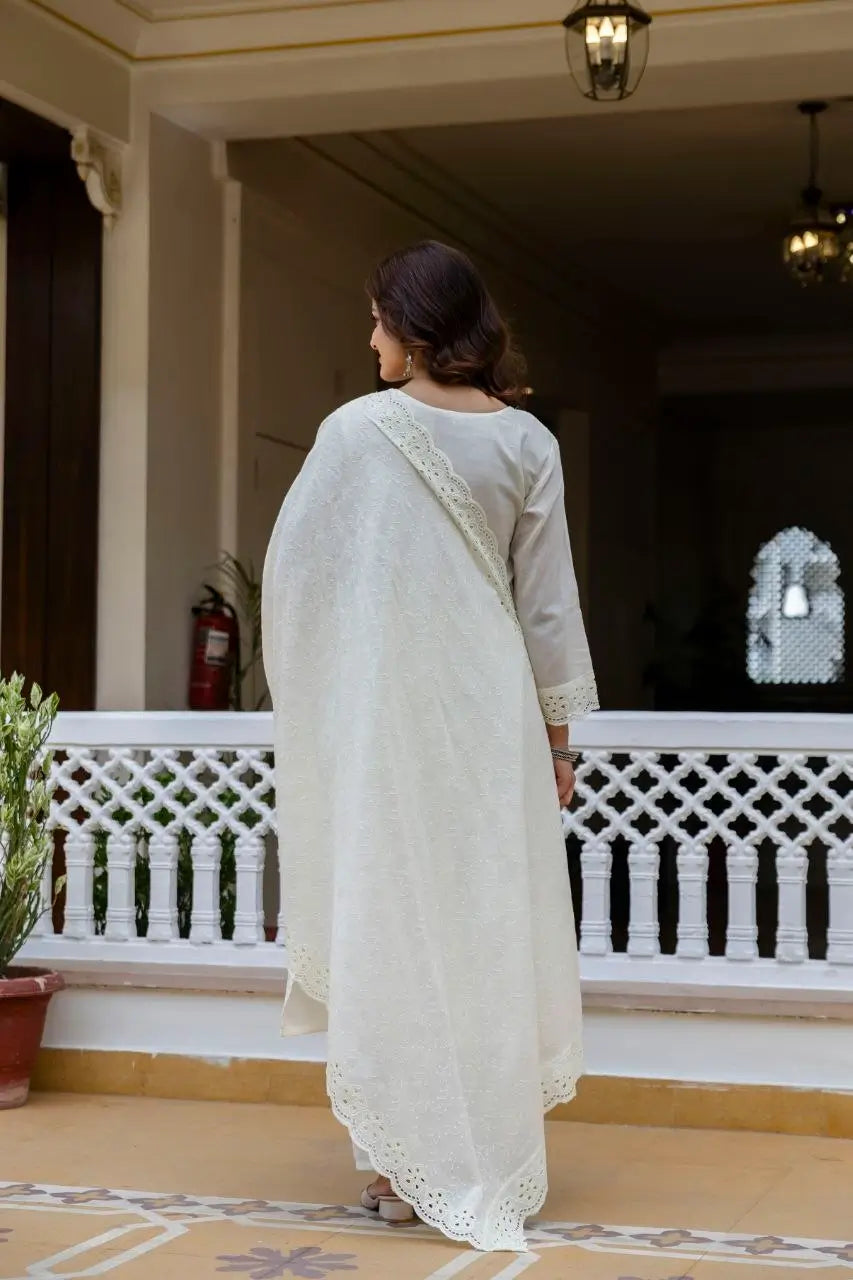 Chikankari Cutwork Kurti Set