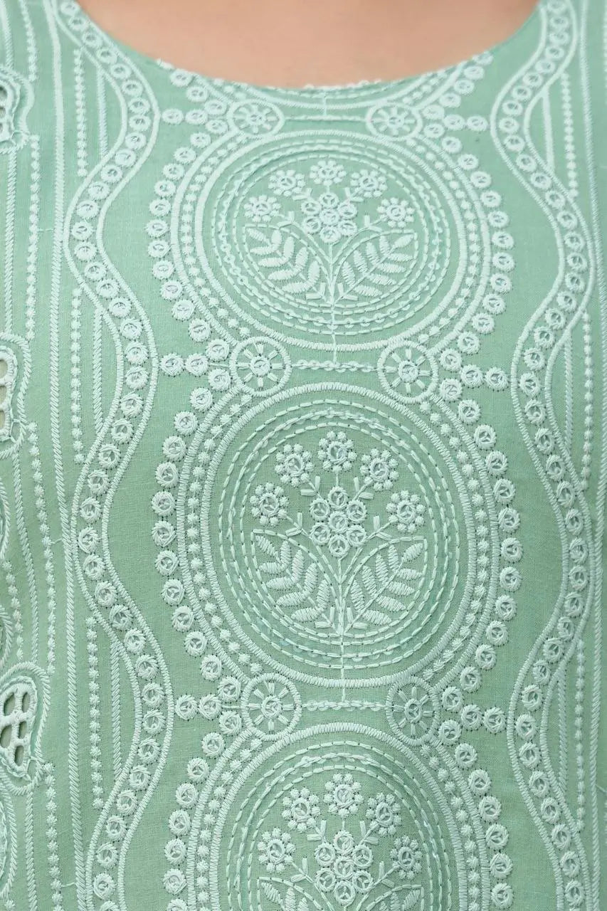 Chikankari Cutwork Kurti Set
