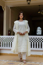 Chikankari Cutwork Kurti Set