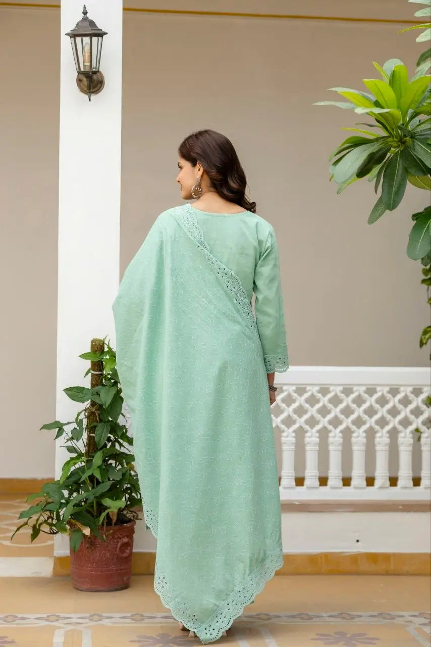 Chikankari Cutwork Kurti Set