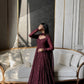 Chikankari Star Georgette Gown with GPO Lace Border