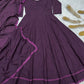 Chikankari Star Georgette Gown with GPO Lace Border