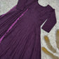 Chikankari Star Georgette Gown with GPO Lace Border