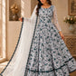Chikankari Star Georgette Gown with GPO Lace Border