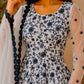Chikankari Star Georgette Gown with GPO Lace Border