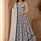 Chikankari Star Georgette Gown with GPO Lace Border