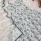 Chikankari Star Georgette Gown with GPO Lace Border