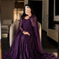 Chikankari Star Georgette Gown with GPO Lace Border