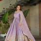 Chinnon Embroidered Gown with Dupatta | Sequins & Multi-Thread Work | Wedding & Festive Wear