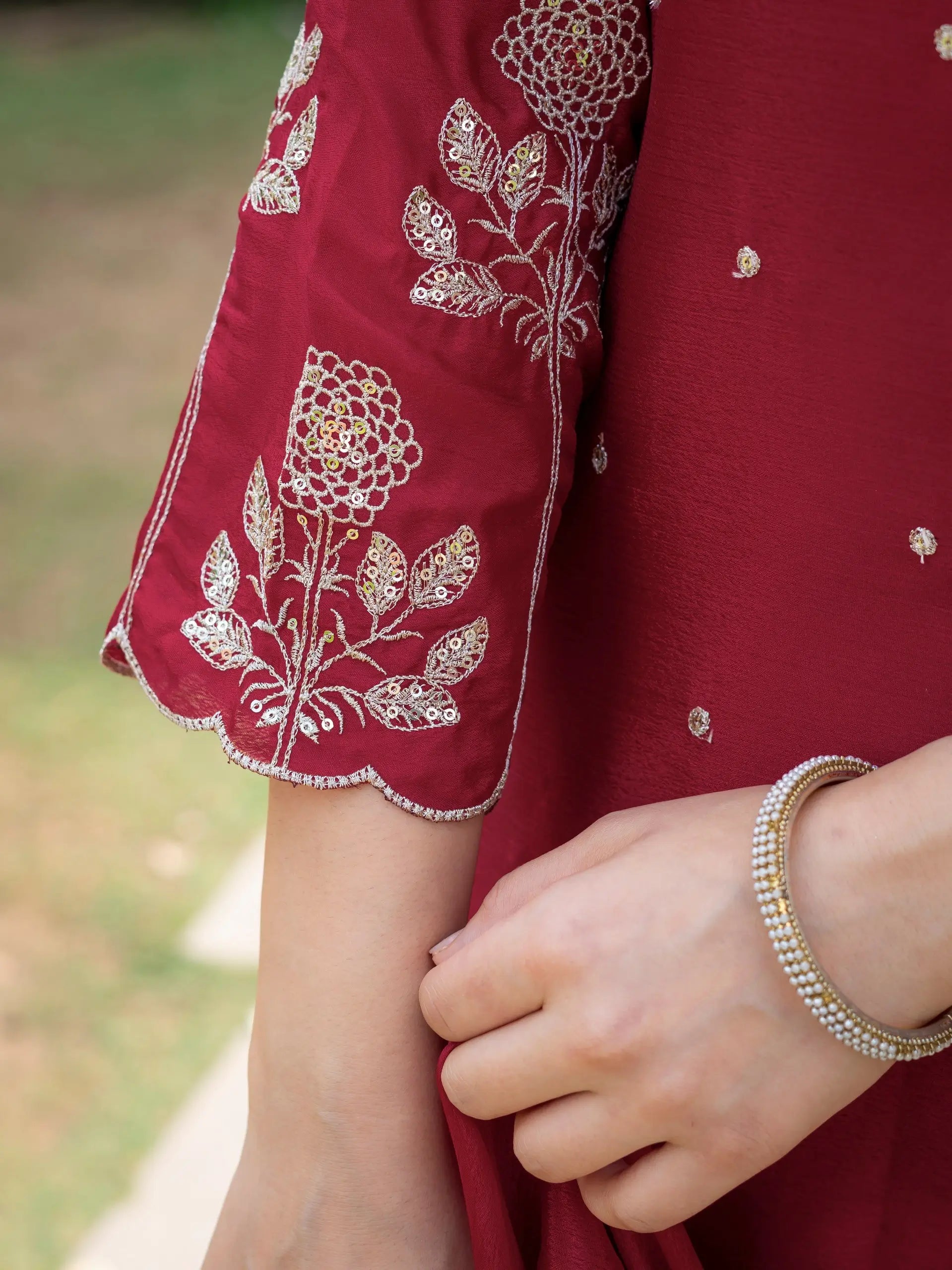 Chinnon Embroidered Kurta Set With Dupatta