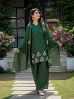Chinnon Embroidered Kurta Set With Dupatta