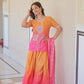 Chinnon Print Kurti with Beads Embroidery, Matching Bottom & Tebby Silk Dupatta – 2 Colours