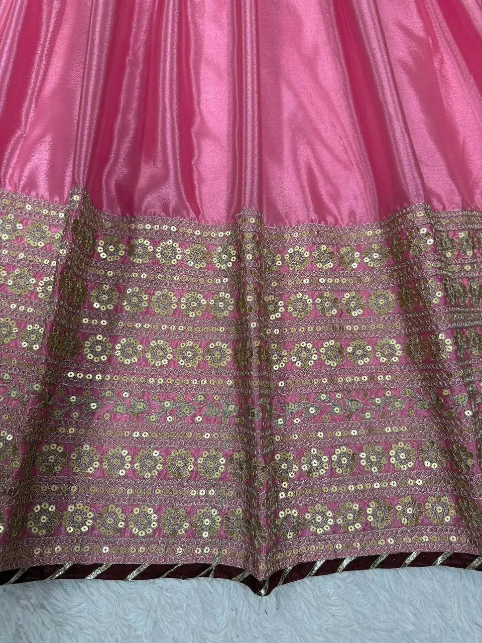 Chinon Anarkali Set with Thread & Sequin Work – Pink & White