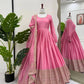Chinon Anarkali Set with Thread & Sequin Work – Pink & White