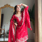 Chinon Beads and Sequence Embroidered Salwar Suit Set for Festive and Wedding Wear