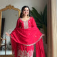 Chinon Beads and Sequence Embroidered Salwar Suit Set for Festive and Wedding Wear