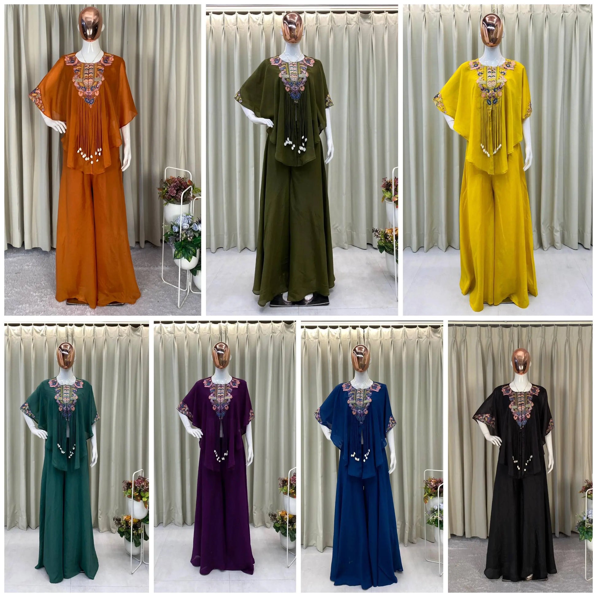 Chinon Embroidered Cape Style Palazzo Set for Festive and Party Wear