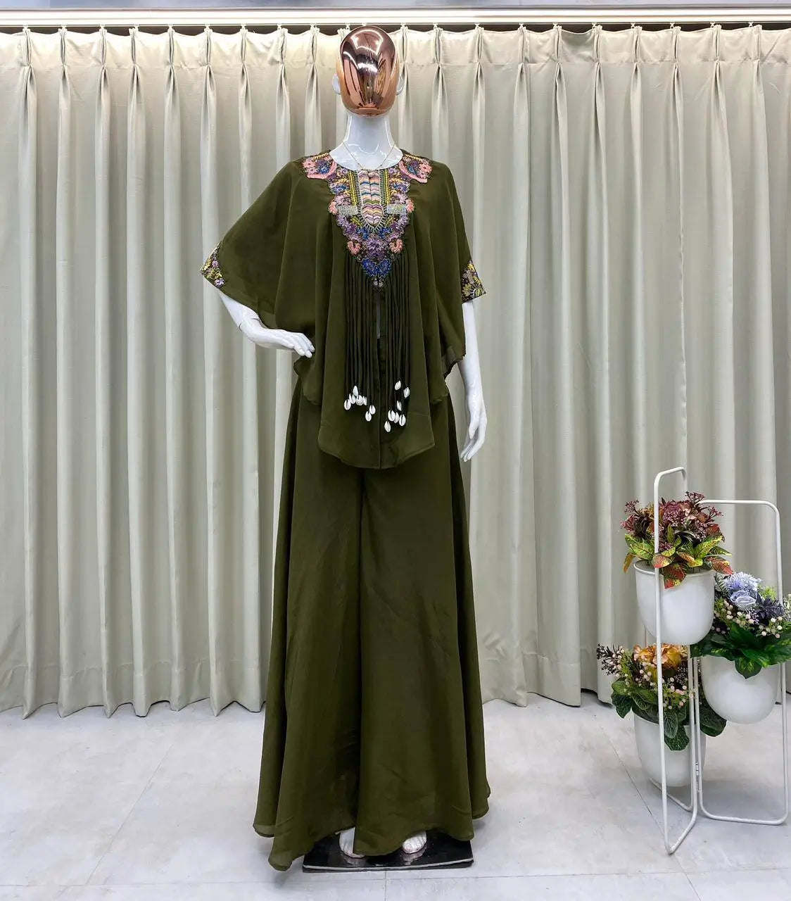 Chinon Embroidered Cape Style Palazzo Set for Festive and Party Wear