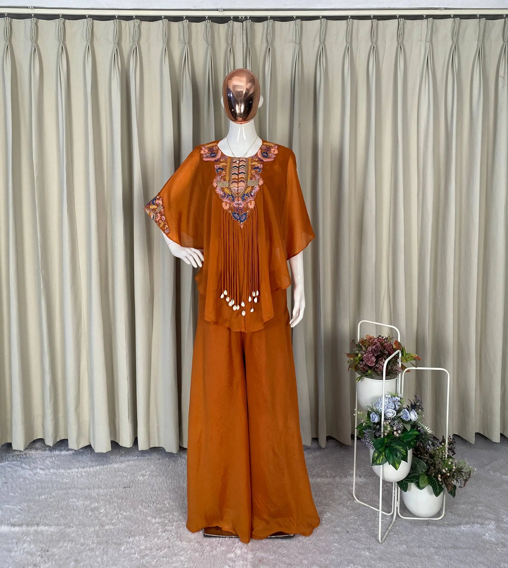 Chinon Embroidered Cape Style Palazzo Set for Festive and Party Wear