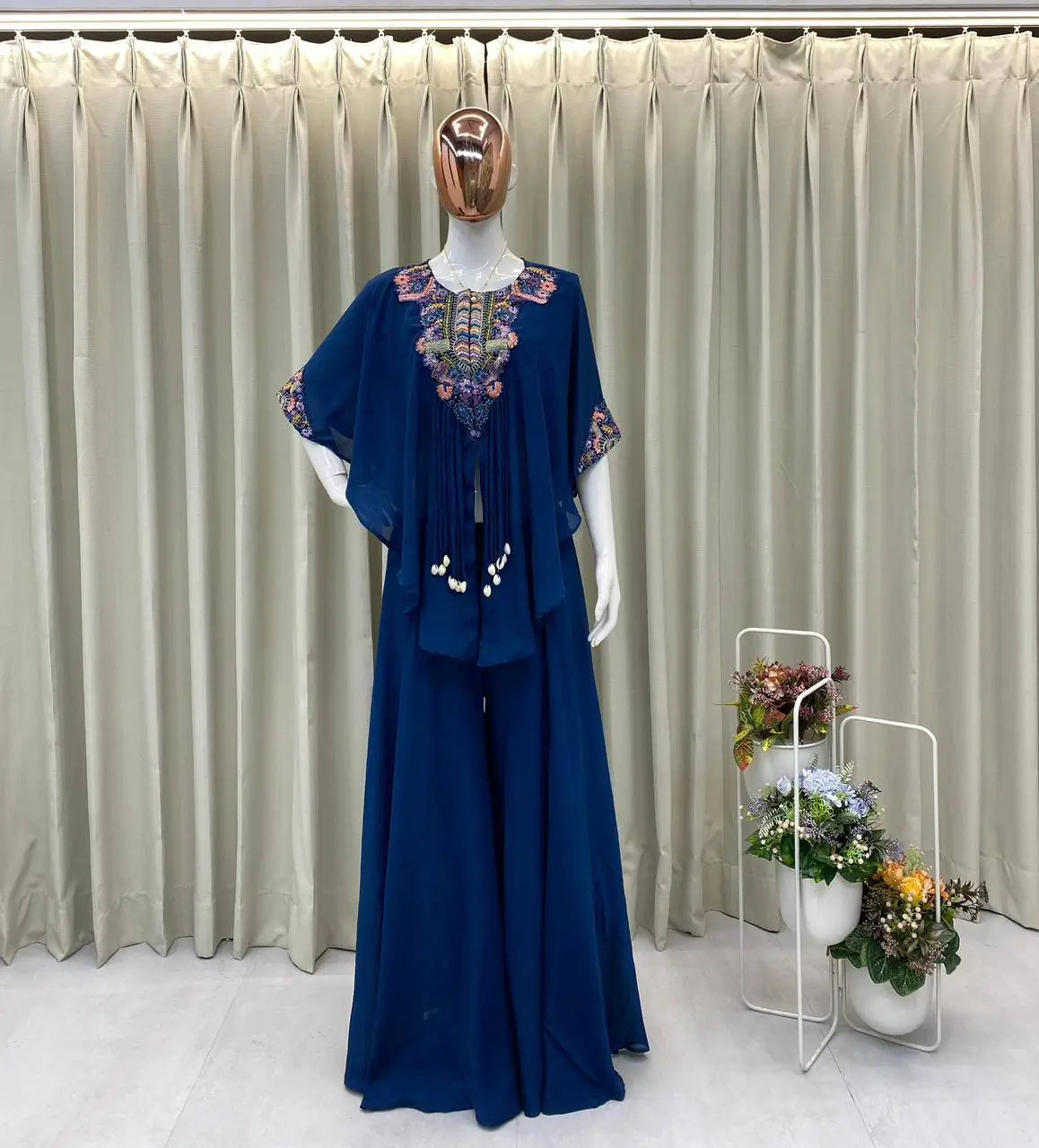 Chinon Embroidered Cape Style Palazzo Set for Festive and Party Wear