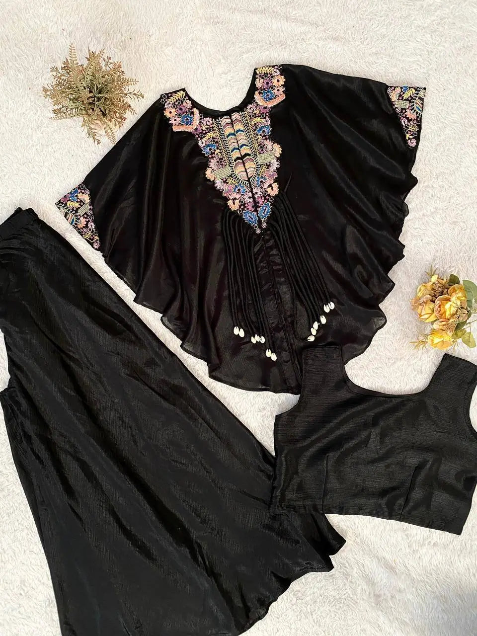 Chinon Embroidered Cape Style Palazzo Set for Festive and Party Wear
