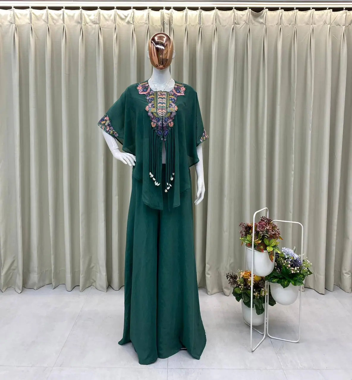 Chinon Embroidered Cape Style Palazzo Set for Festive and Party Wear