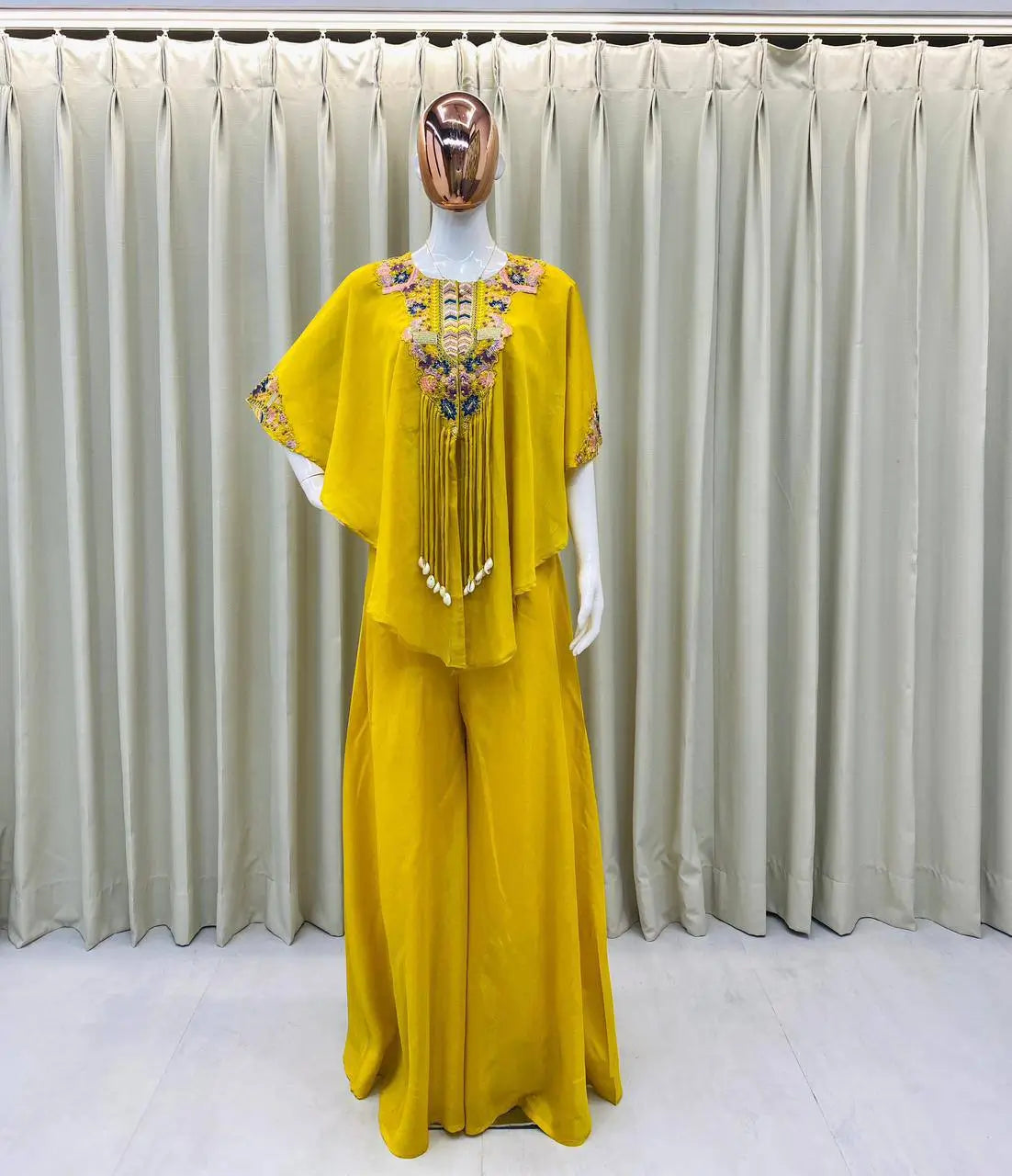 Chinon Embroidered Cape Style Palazzo Set for Festive and Party Wear