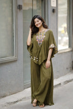 Chinon Embroidered Cape Style Palazzo Set for Festive and Party Wear