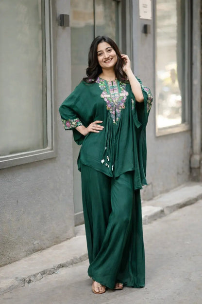 Chinon Embroidered Cape Style Palazzo Set for Festive and Party Wear